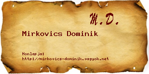 Mirkovics Dominik névjegykártya
