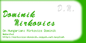 dominik mirkovics business card